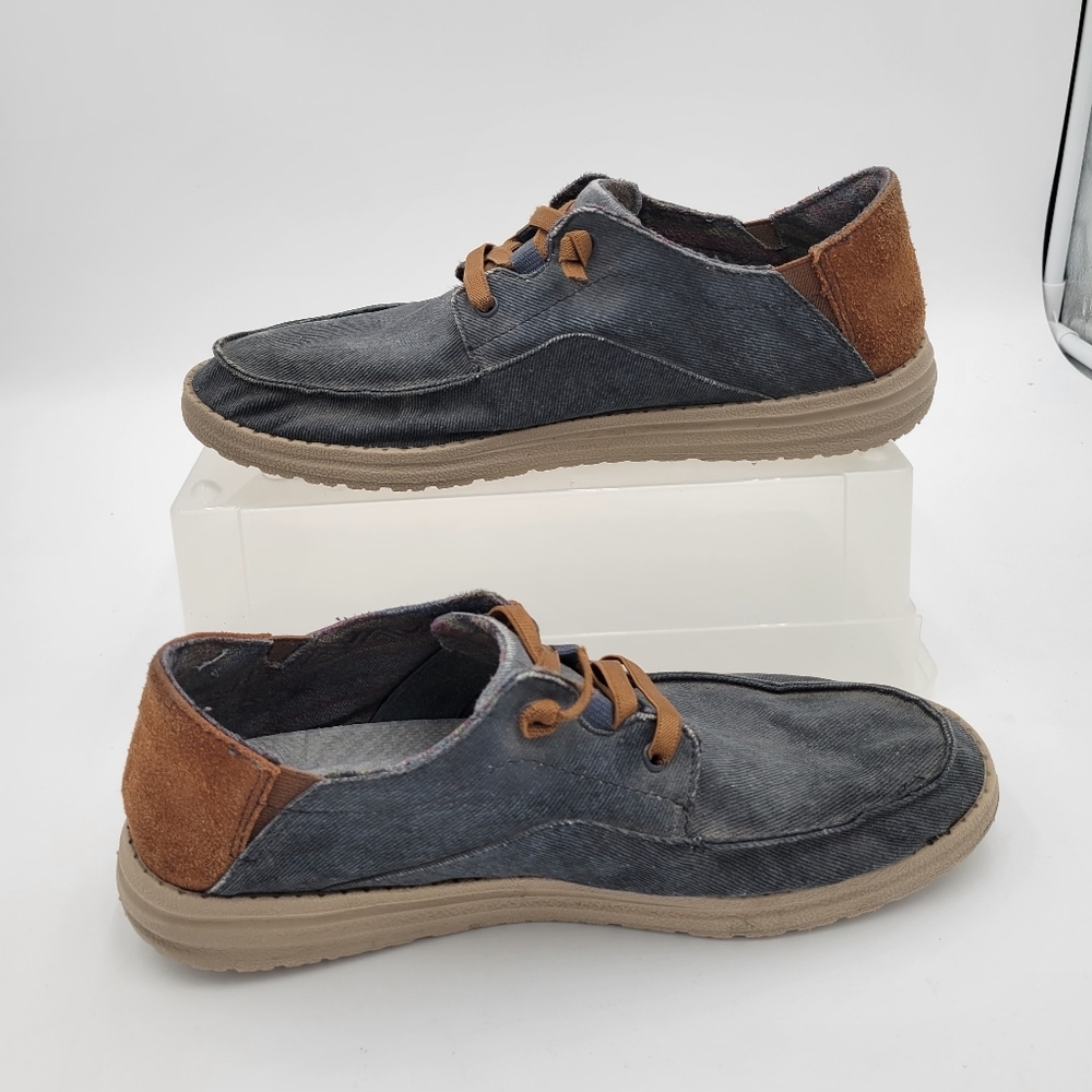 Sketchers Air Cooled Gogamat Arch Denim/Brown Spot on front Sneaker Size 10 - Picture 4 of 12